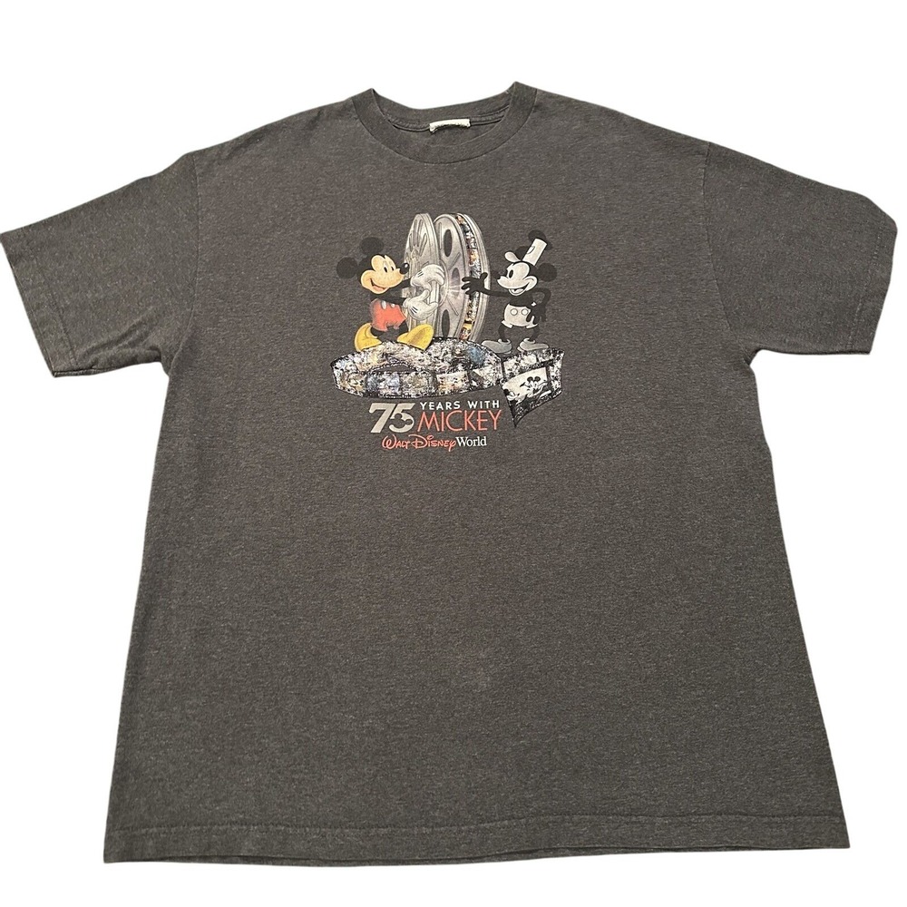 Vintage Disneys 75th Anniversary Mickey Mouse Walt Disney World T-Shirt Sz Large